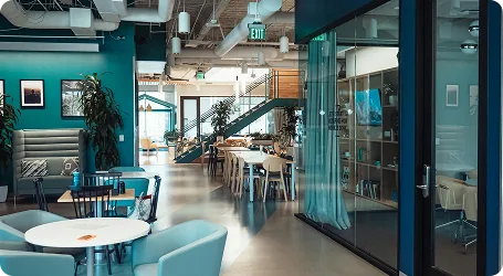 An open-plan studio office