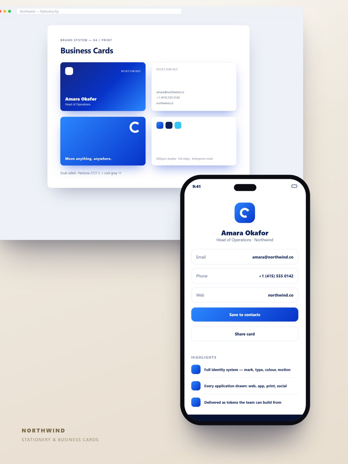 Business card design — dual-sided stationery mockup