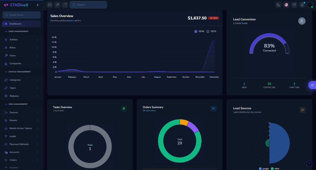 STADiveX Custom CRM