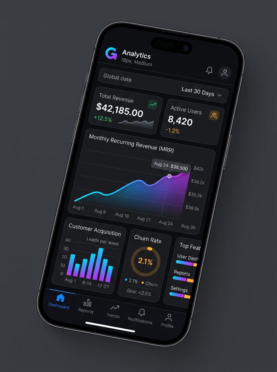 SaaS Analytics Dashboard UI